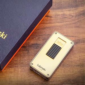 Lubinski Design Yeni Seri Çift Torch Delicili Puro Çakmağı Gold