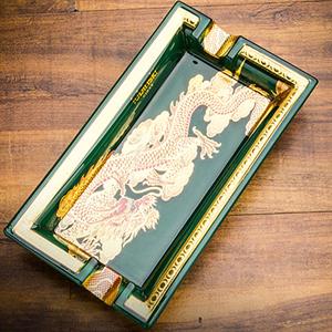 Lubinski Elegant Dragon İkili Dikdörtgen Puro Küllüğü Yeşil