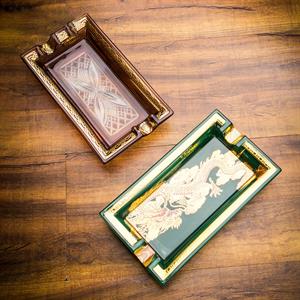 Lubinski Elegant Dragon İkili Dikdörtgen Puro Küllüğü Yeşil