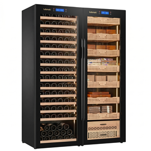 Lubinski Kombine Elektronik Çift Kabin Şarap ve Puro Dolabı 1800