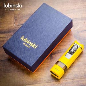 Lubinski Lion Sehpalı Delicili Tek Torch Puro Çakmağı Sarı