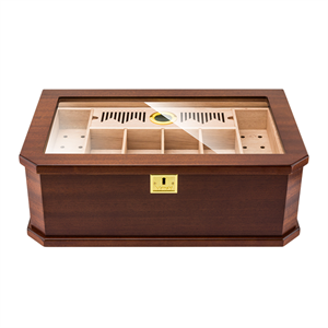 Lubinski New Cedar Camlı Tepsili Puro Kutusu Humidor Kahve 100s