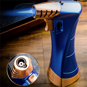 Lubinski New Design Çok Fonksiyonlu Tek Torch Büyük Masa Tipi Puro Çakmağı Blue