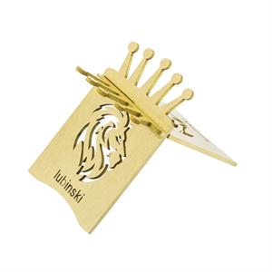 Lubinski New Lion Özel İşleme Motifli Puro Sehpası Gold Lion-2