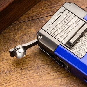 Lubinski Premium Çift Torch Puro Çakmağı Dahili V-Cut Kesici - Delici - İğne- Sehpa Gold