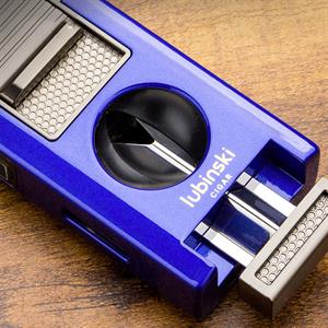 Lubinski Premium Çift Torch Puro Çakmağı Dahili V-Cut Kesici - Delici - İğne- Sehpa Gold