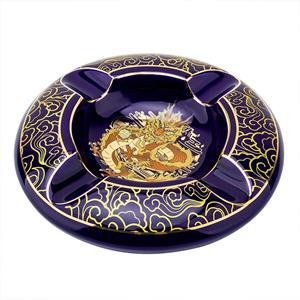 Lubinski Premium Yeni Seri Dörtlü Yuvarlak Puro Küllüğü Mavi