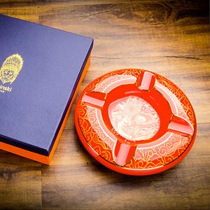 Lubinski Premium Yeni Seri Dörtlü Yuvarlak Puro Küllüğü Kırmızı