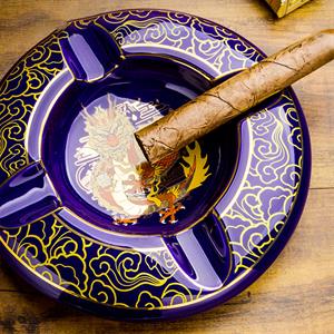 Lubinski Premium Yeni Seri Dörtlü Yuvarlak Puro Küllüğü Mavi