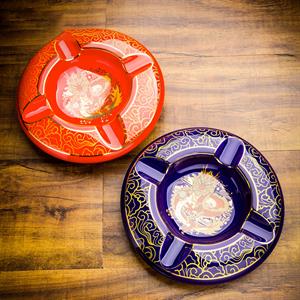 Lubinski Premium Yeni Seri Dörtlü Yuvarlak Puro Küllüğü Kırmızı