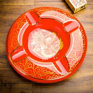 Lubinski Premium Yeni Seri Dörtlü Yuvarlak Puro Küllüğü Kırmızı