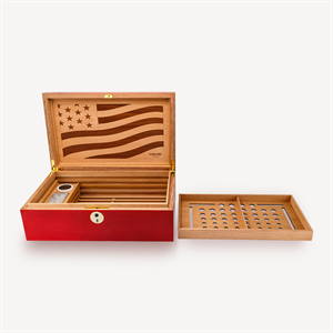 Lubinski Special Edt. Parmakizi Kilitli Puro Kutusu Humidor Flag 60s