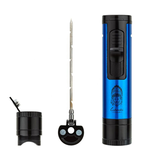 Lubinski Metal Pürmüz Puro Delici İğne ve Sehpalı Çakmak Siyah-Mavi