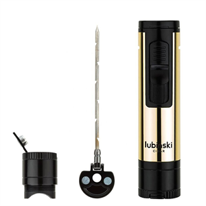 Lubinski Metal Pürmüz Puro Delici İğne ve Sehpalı Çakmak Siyah-Gold