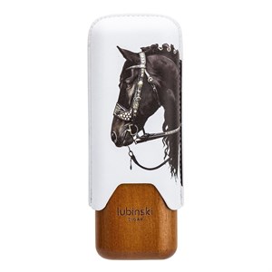 Lubinski Year Of Horse Deri İkili Sedirli Puro Kılıfı - Beyaz(62 Ring)