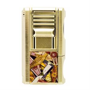 Lubinski Yeni Seri Dahili V-Cutter Delicili ve İğneli Puro Çakmağı Gold