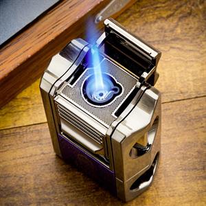 Lubinski Yeni Seri Dahili V-Cutter Delicili ve İğneli Puro Çakmağı Flag