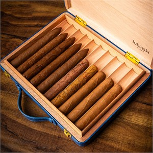 Lubinski Yeni Seri Deri Humidor El Çantası Puro Kutusu 20s Siyah