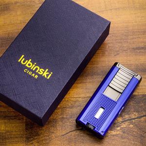 Lubinski Yeni Seri Sehpalı Delicili ve İğneli Üç Torch Puro Çakmağı Yeşil