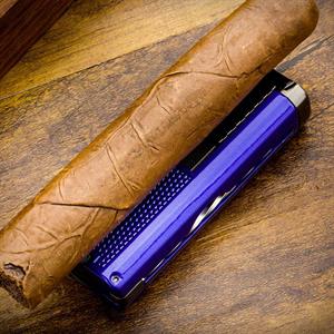 Lubinski Yeni Seri Sehpalı Delicili ve İğneli Üç Torch Puro Çakmağı Mavi