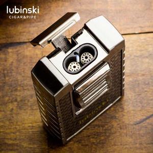 Lubinski Yeni Stil Delicili Çift Torch Puro Çakmağı Silver