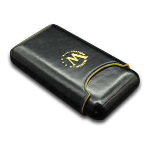 Montes Gerçek Deri El Yapımı Puro Kılıfı Üçlü (52 Ring) Dark