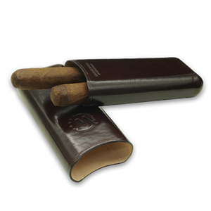 Montes Gerçek Deri El Yapımı Puro Kılıfı İkili (65 Ring) Viena