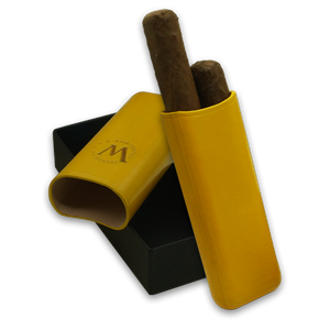 Montes Gerçek Deri El Yapımı Puro Kılıfı İkili (52 Ring) Bali