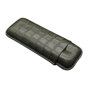 Montes Gerçek Deri El Yapımı Puro Kılıfı İkili (60 Ring) Croco Bosque