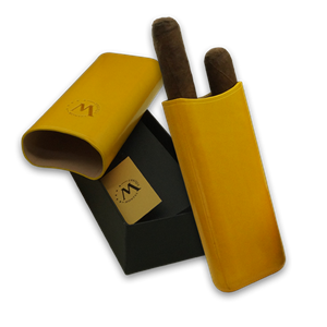 Montes Gerçek Deri El Yapımı Puro Kılıfı İkili (65 Ring) Bali