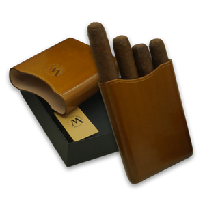 Montes Gerçek Deri El Yapımı Puro Kılıfı Dörtlü (55 Ring) Munich