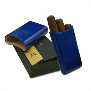 Montes Gerçek Deri El Yapımı Puro Kılıfı Üçlü (52 Ring) Monaco 