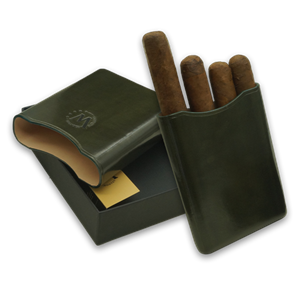 Montes Gerçek Deri El Yapımı Puro Kılıfı Dörtlü (55 Ring) Jaen