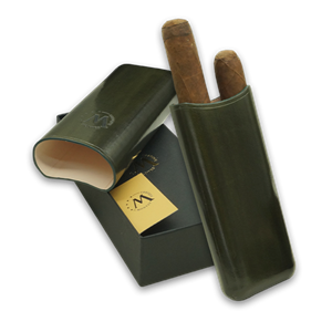 Montes Gerçek Deri El Yapımı Puro Kılıfı İkili (65 Ring) Jaen