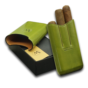 Montes Gerçek Deri El Yapımı Puro Kılıfı Üçlü (52 Ring) Grass