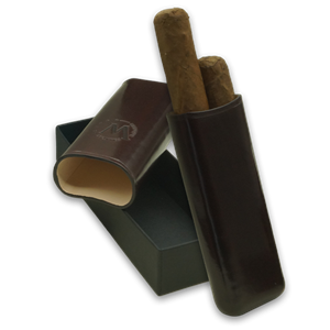 Montes Gerçek Deri El Yapımı Puro Kılıfı İkili (52 Ring) Viena