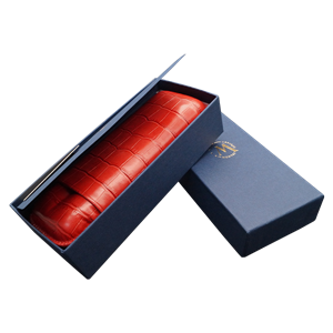 Montes Gerçek Deri El Yapımı Puro Kılıfı İkili (60 Ring) Croco Fuego