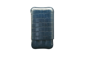 Montes Gerçek Deri El Yapımı Puro Kılıfı Üçlü (60 Ring) Croco Oceano