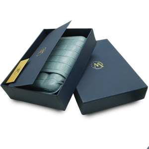 Montes Gerçek Deri El Yapımı Puro Kılıfı Dörtlü (60 Ring) Croco Aguamarina