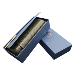 Montes Gerçek Deri El Yapımı Puro Kılıfı İkili (60 Ring) Croco Bosque