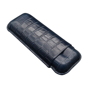 Montes Gerçek Deri El Yapımı Puro Kılıfı İkili (60 Ring) Croco Oceano