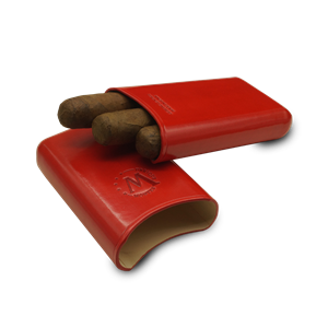 Montes Gerçek Deri El Yapımı Puro Kılıfı Üçlü (52 Ring) Paris