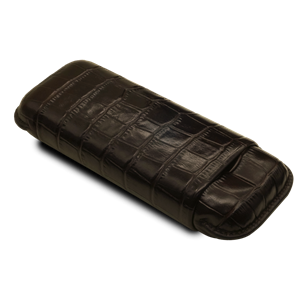 Montes Gerçek Deri El Yapımı Puro Kılıfı İkili (60 Ring) Croco Tabaco