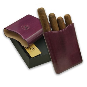 Montes Gerçek Deri El Yapımı Puro Kılıfı Dörtlü (55 Ring) Varsovia