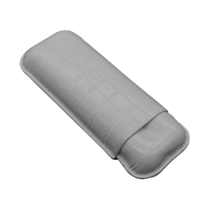 Montes Gerçek Deri El Yapımı Puro Kılıfı İkili (60 Ring) Croco Nieve