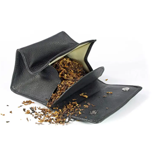 Rattrays Black Knight Tobacco Pouch 2 Siyah Deri Pipo Tütün Kesesi