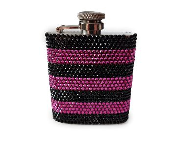 Swarovski Taşlı Kaplı Matara Siyah/Pembe(Outlet)