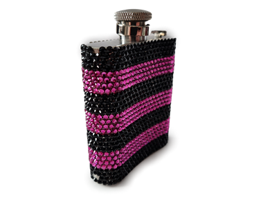 Swarovski Taşlı Kaplı Matara Siyah/Pembe(Outlet)