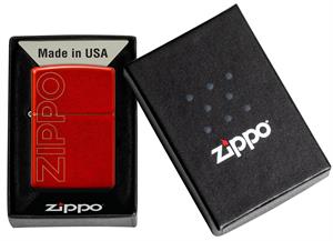 Zippo Metallic Red Logo Design Çakmak