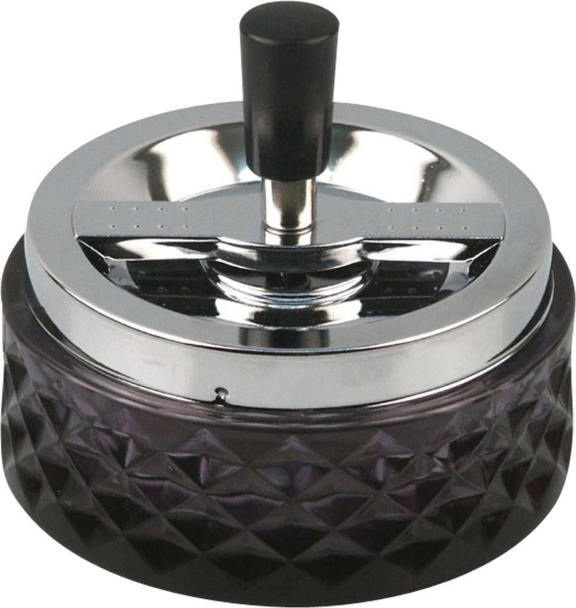 Angelo Bas-Çevir Cam Siyah Hazneli Küllük 11 cm